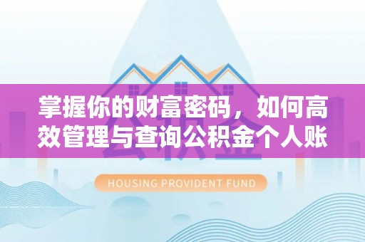 博野掌握你的财富密码，如何高效管理与查询公积金个人账户信息