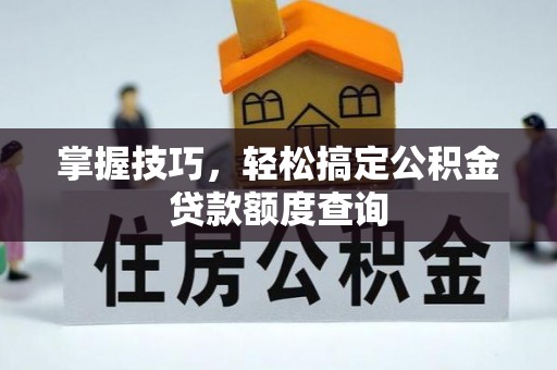 博野掌握技巧，轻松搞定公积金贷款额度查询